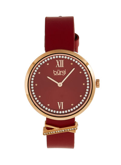Women's Leather Analog Watch BUR264RD