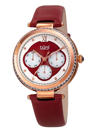 Women's Leather Analog Wrist Watch BUR182RD