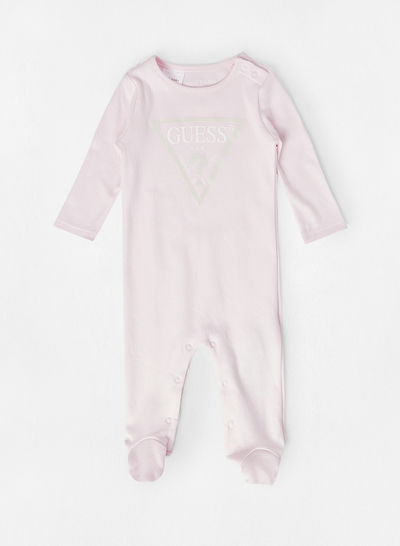 Baby Logo Long Sleeve Onesie Pink