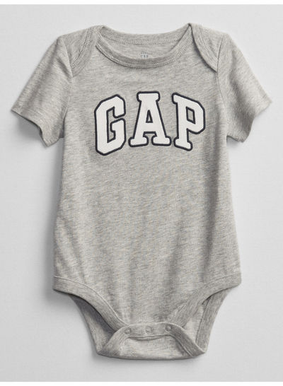 Comfortable Logo Bodysuit Grey