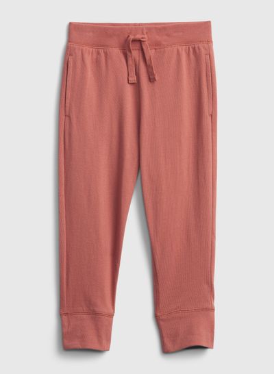 Solid Pattern Drawstring Waist Sweatpants Earthenware Red