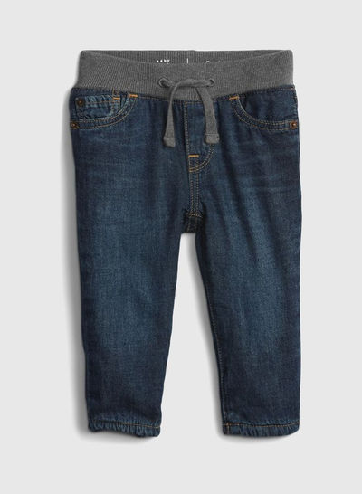 Baby Lined Pull-On Jeans Medium Wash