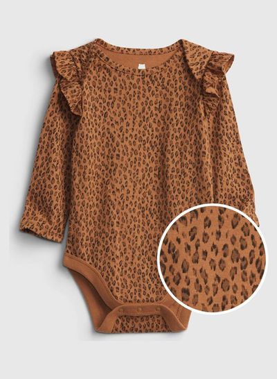 Baby Mix And Match Print Ruffle Sleeve Onesies Winter Ochre